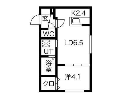 LATO PARCO(1LDK/4階)の間取り写真
