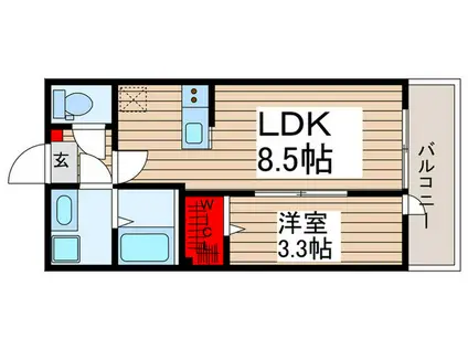 カサグランデVI(1LDK/1階)の間取り写真
