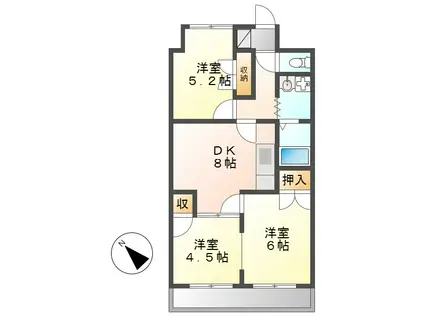 若宮レジデンス(3DK/7階)の間取り写真