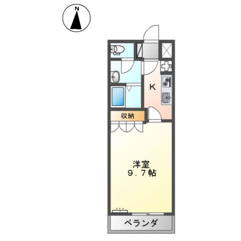 ボナール恵(1K/2階)の間取り写真