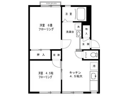 ヴェルディハイツ(1LDK/2階)の間取り写真