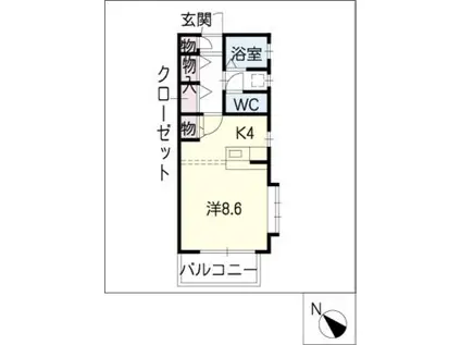 ステイツイトキ滝ノ水(1K/1階)の間取り写真