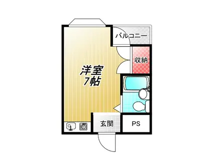 ナカダハウス(ワンルーム/2階)の間取り写真