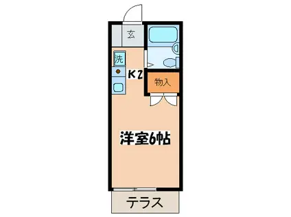 和幸ハイツ(1K/1階)の間取り写真