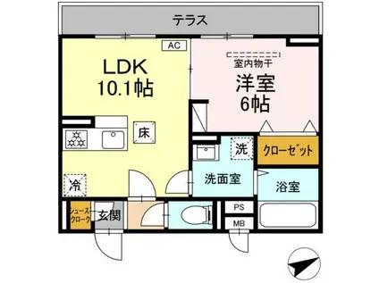CHEATEAU AVENIR調布(1LDK/3階)の間取り写真