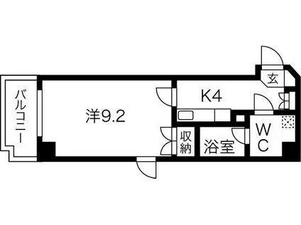 カーサ・ミラ北寺島(1K/9階)の間取り写真