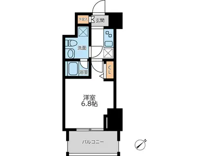 プライマル横濱平沼橋(1K/4階)の間取り写真
