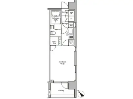 カスタリア大塚(ワンルーム/2階)の間取り写真