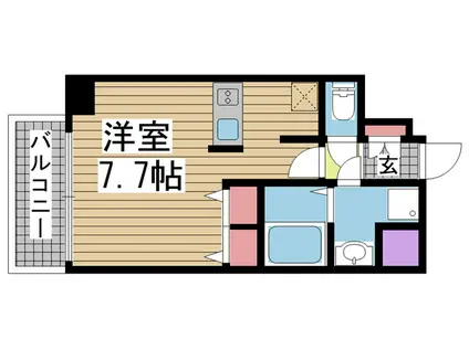 プレサンス神戸裁判所前デリシア(ワンルーム/4階)の間取り写真