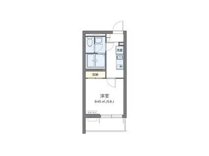 クレイノグラントフィールド(1K/3階)の間取り写真