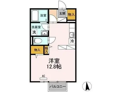 エスポワール(ワンルーム/1階)の間取り写真