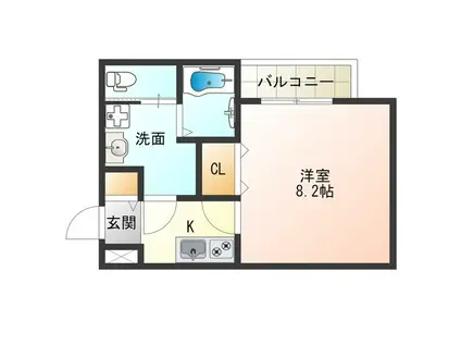 アフィット勝山南(1K/1階)の間取り写真