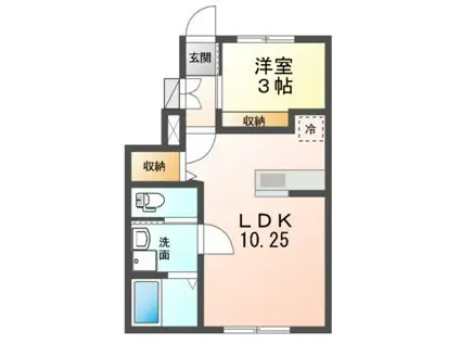 ASTORIA A・B(1LDK/1階)の間取り写真