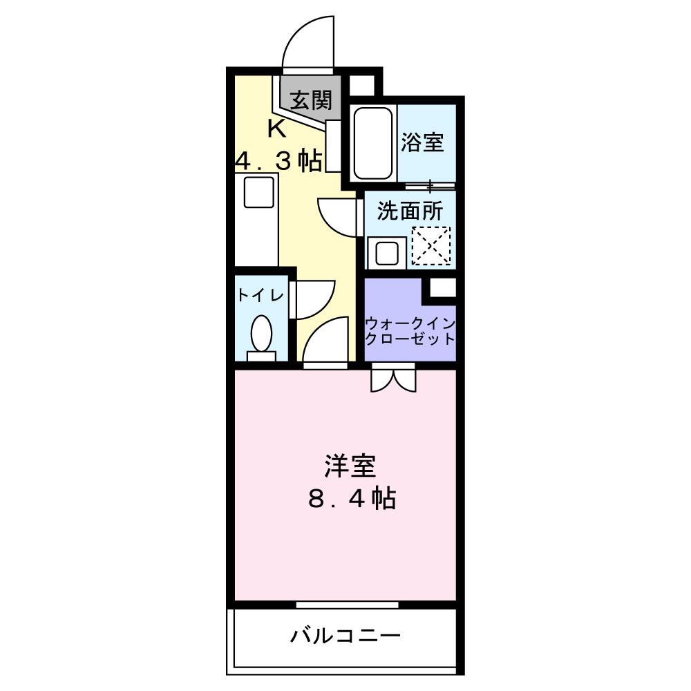 グリーン ガーデン(1K/4階)の間取り写真