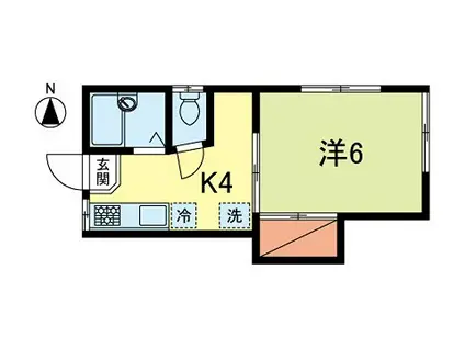 チェリー松木(1K/2階)の間取り写真