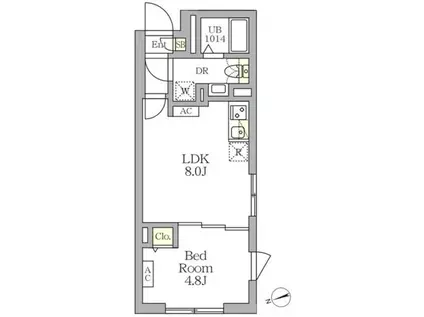 SOLASIA RESIDENCE 荻窪(1LDK/4階)の間取り写真