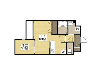 月光南観音零番館(1LDK/1階)の間取り写真