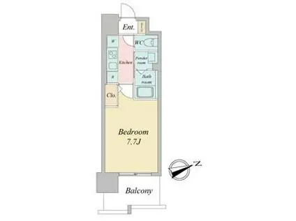 リバーコート砂田橋I(1K/6階)の間取り写真