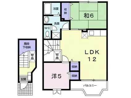 ピュアドリームII(2LDK/2階)の間取り写真