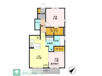 エテルナI(2LDK/1階)の間取り写真