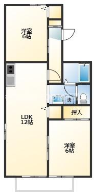 セジュールAYA(2LDK/1階)の間取り写真