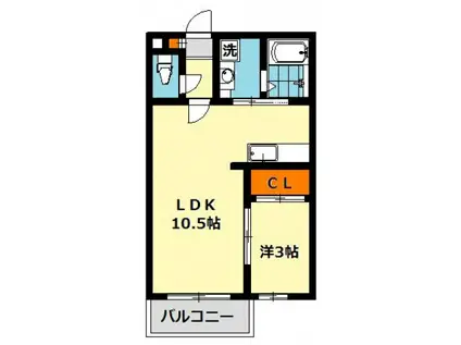 M壱番館(1LDK/2階)の間取り写真