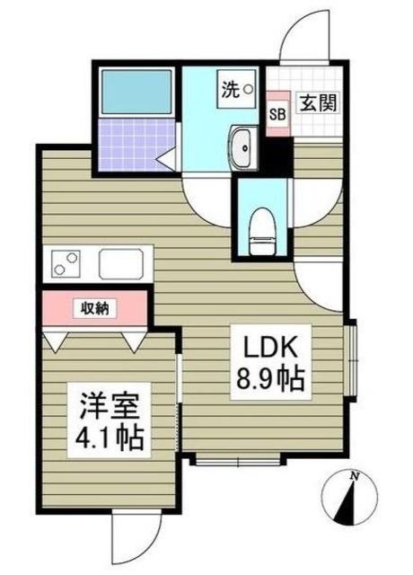 FOREST(1LDK/1階)の間取り写真