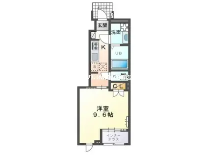 スターテラスII西大寺(1K/1階)の間取り写真