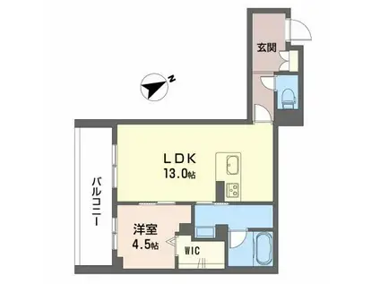 GRAND GREIGE(1LDK/2階)の間取り写真