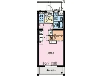 CHISELチゼル(ワンルーム/5階)の間取り写真