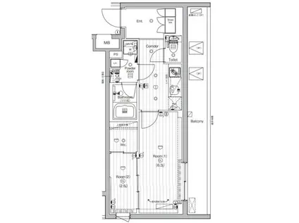 PREMIUM CUBE 世田谷(2K/4階)の間取り写真