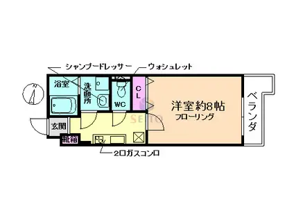 ステラ・コート(1K/3階)の間取り写真