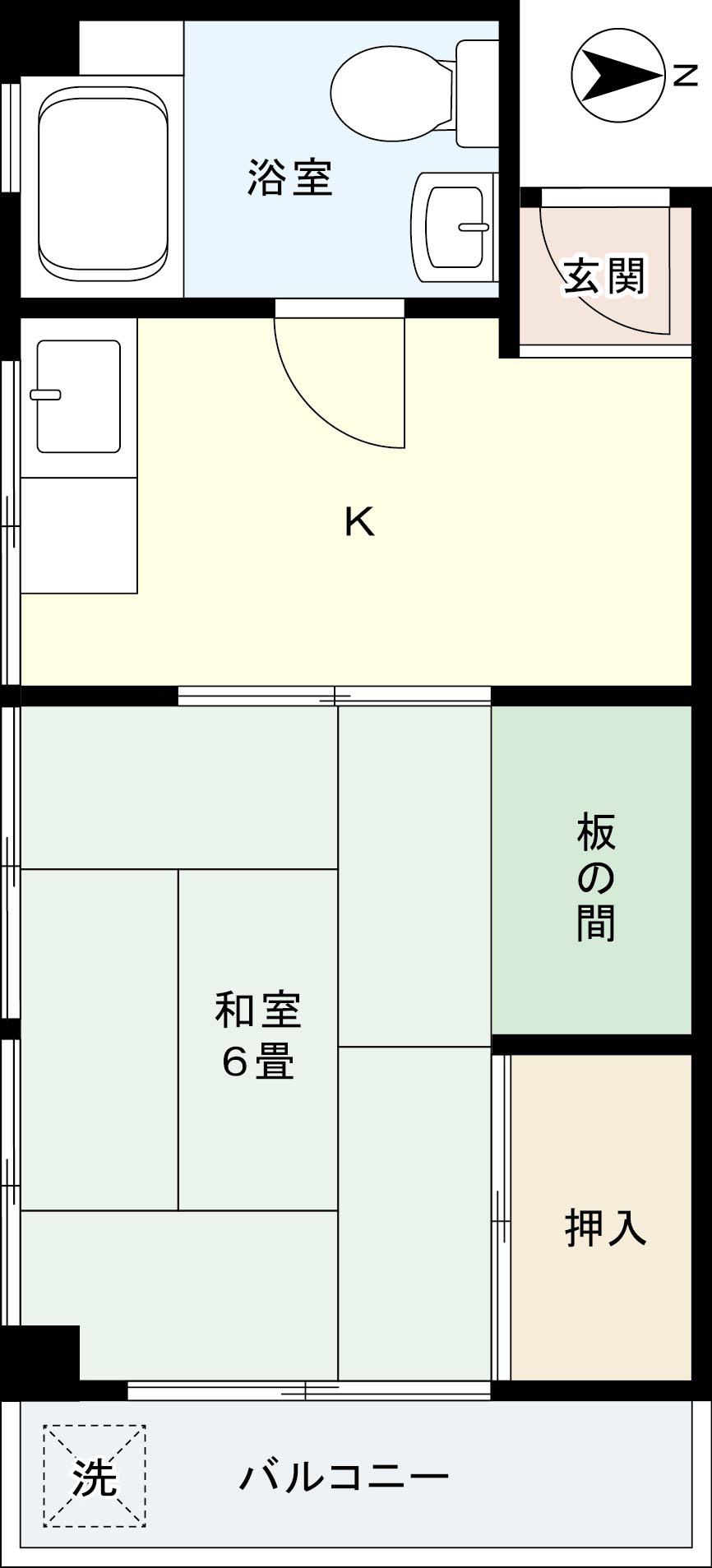 栗本ビル(1K/5階)の間取り写真