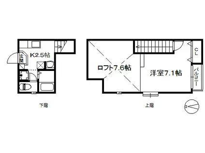 POLARIS CITY II 313(1K/2階)の間取り写真