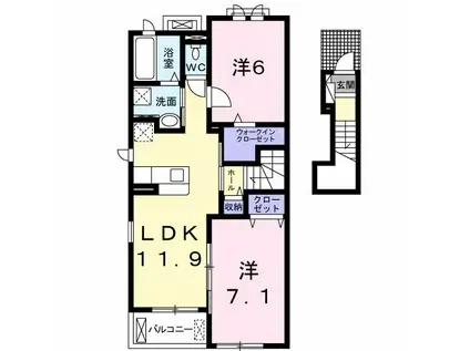 プレシャス・スペース(2LDK/2階)の間取り写真