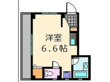 シーワン(ワンルーム/1階)の間取り写真