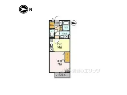 グランモア学園前(1DK/2階)の間取り写真