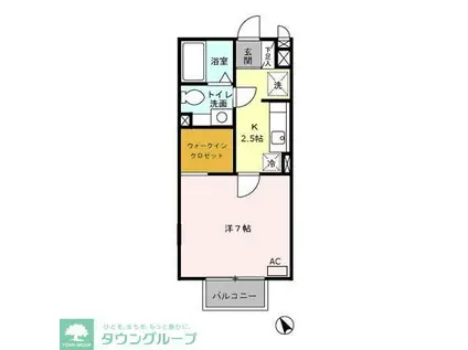 U-スクエア I(1K/1階)の間取り写真