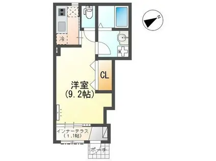 BON LYON (1K/1階)の間取り写真