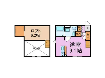 プリマ ラウレアIII(ワンルーム/1階)の間取り写真