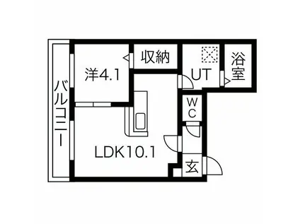 プリヴィエール西町(1LDK/2階)の間取り写真