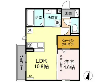 シャルマン(1LDK/2階)の間取り写真