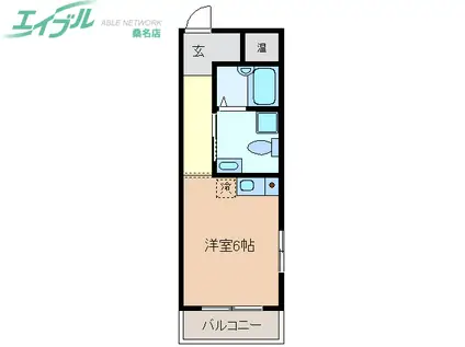 MKタウン 安永(ワンルーム/2階)の間取り写真