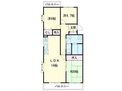 エスペランサ21(3LDK/3階)の間取り写真