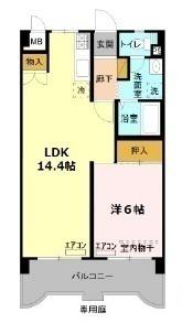 ティ・ワイパレス(1LDK/2階)の間取り写真