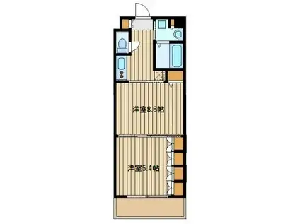 カーサ フェリーチェ(2K/2階)の間取り写真