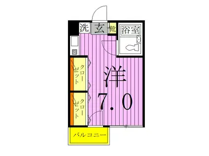 EA五反野(ワンルーム/3階)の間取り写真