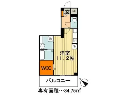 ソリエガーデン(ワンルーム/3階)の間取り写真