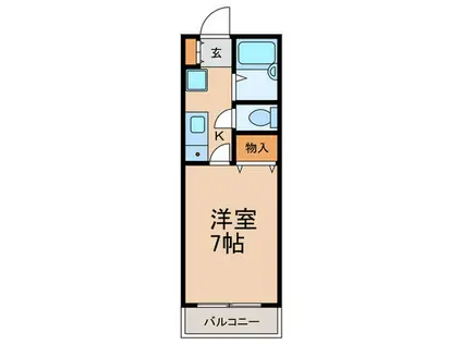 アノン平和台(1K/2階)の間取り写真