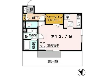 フォースクエア岡田(ワンルーム/1階)の間取り写真